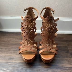 Isola Floral Strap Sandals Heels